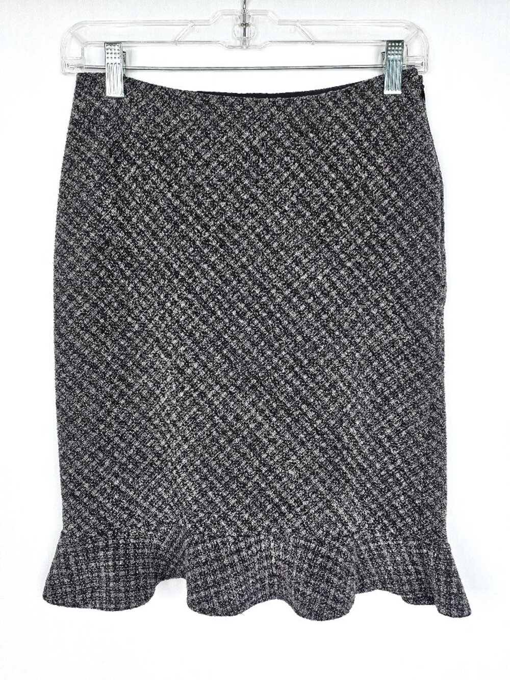 GAP Factory | Textured Knit Peplum Midi Skirt | Black Gray | Size 1